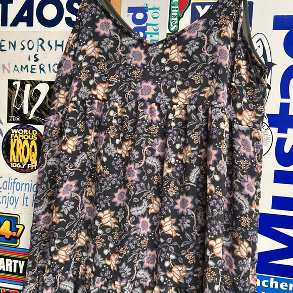 Wanderlust Woman's Dress BabyDoll Floral Tie Mini Boho Size Small Fall - Picture 2 of 7